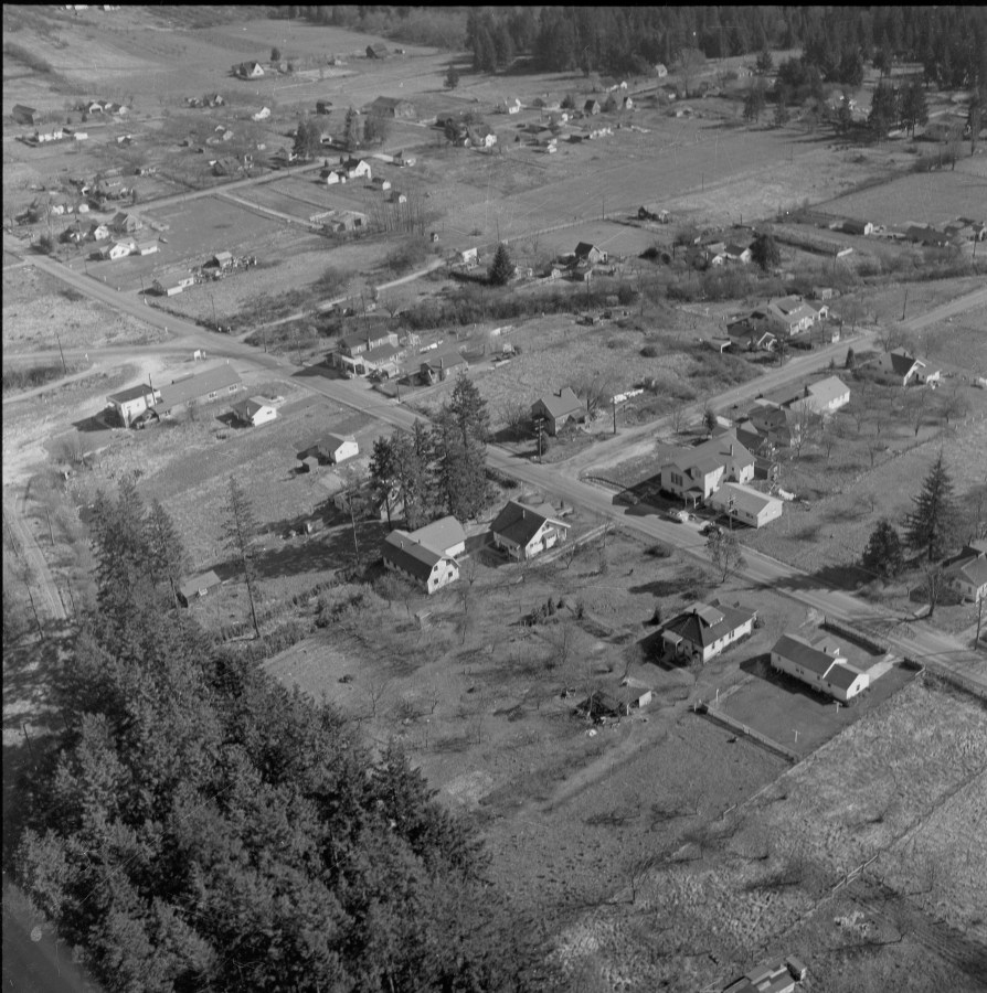 1954 - Aerial photo of site of Lamb's Thriftway - Prior to construction - Arndt Neg 18