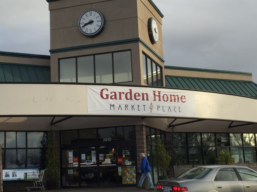 2018 Lambs Thriftway renaming - temporary Garden Home Market Place branding