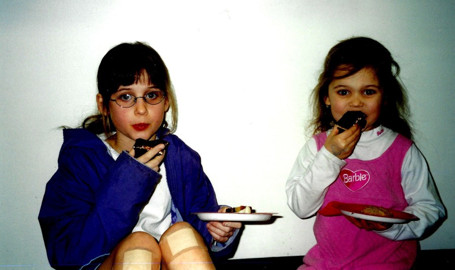 Library 2001 Chocolate Contest judged by Gerry Frank - Leah,Kaylin Bierly, choc. tasting