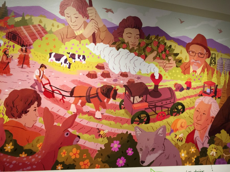 Mural at the Washington County Museum during the Oregon Voices exhibit