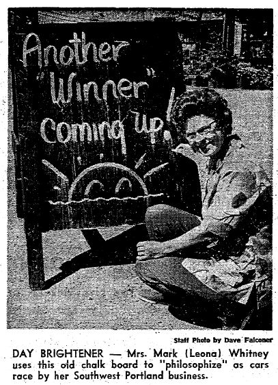 Oregonian April 28, 1972 article about Leona Whitney