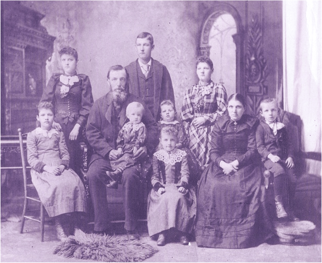 Detlef and Maria Scherner family, circa late 1890s, prior to Margaret’s birth.