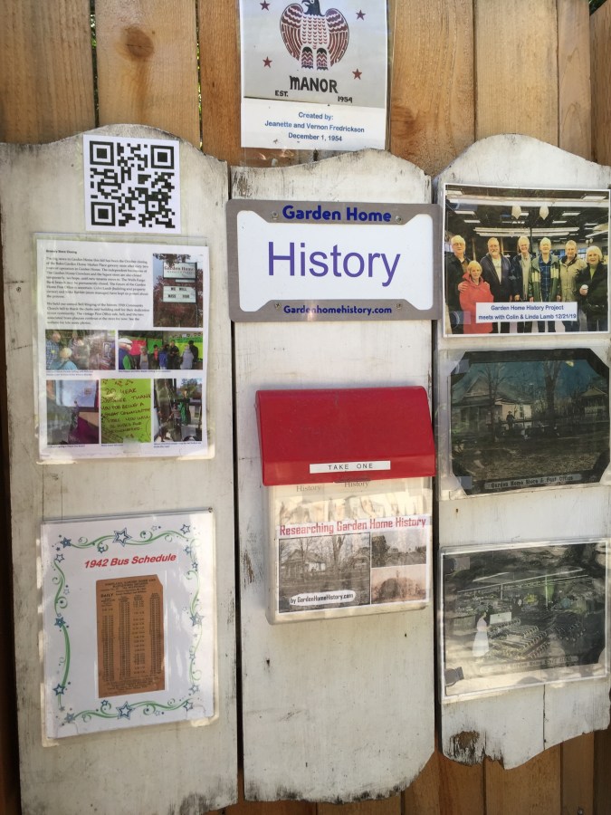 Fredrickson Waormwood Manor history display at SW 78th and the Fanno Creek Trail - closeup