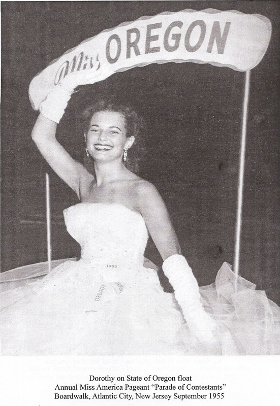 1955 Miss Oregon Dorothy Johnson on the Atlantic City, NJ boardwalk