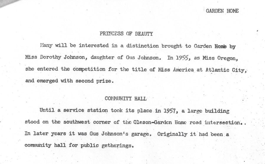 Ruth Martin history of Garden Home, page 3