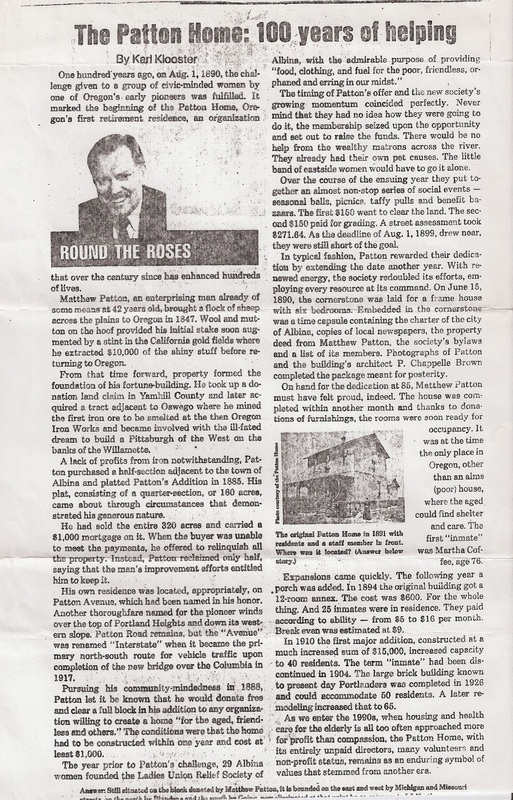 Historic Patton Home article in This Week by Karl Klooster