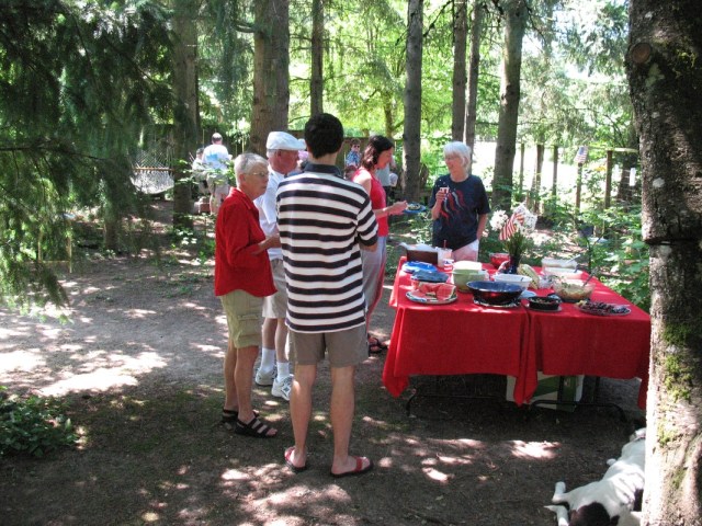 Neighborhood July 4th picnic at Olson home