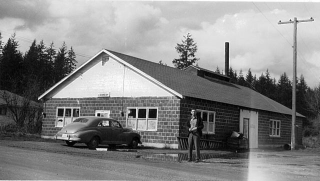 Whitney's Cannery, 1950, Mark Whitney in foreground