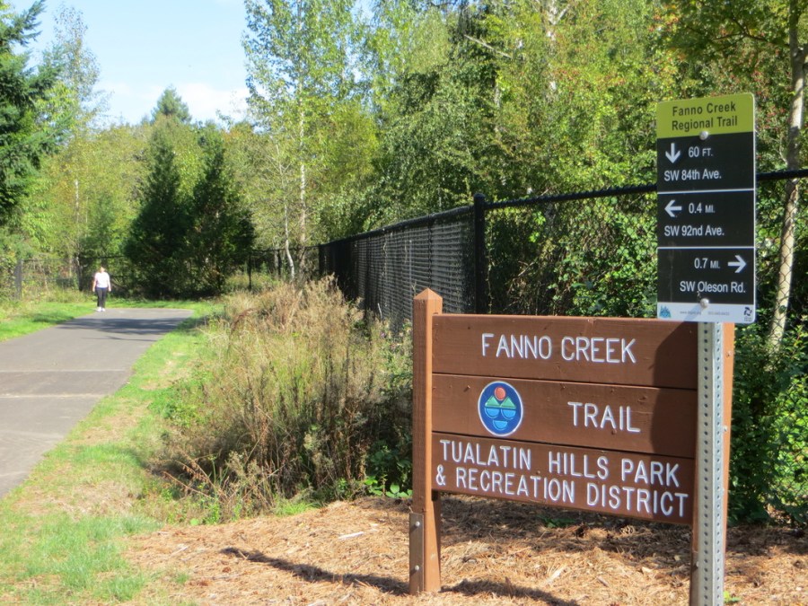 Trail directions at SW 84th Ave