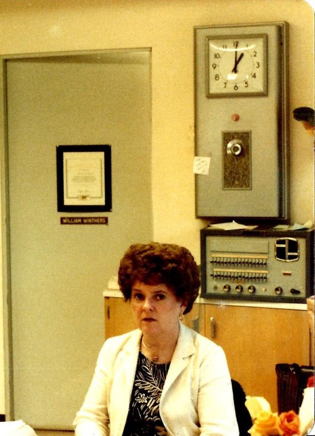 1982 Final day of Garden Home School - Mary Landers, School Secretary