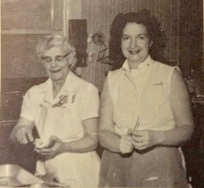 Isolda Steele (left) with Mrs. Norris (right) at the Garden Home School