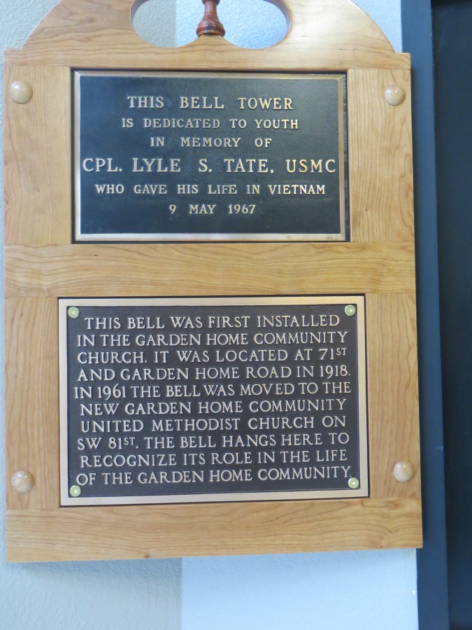Bell plaques at Garden Home Market Place
