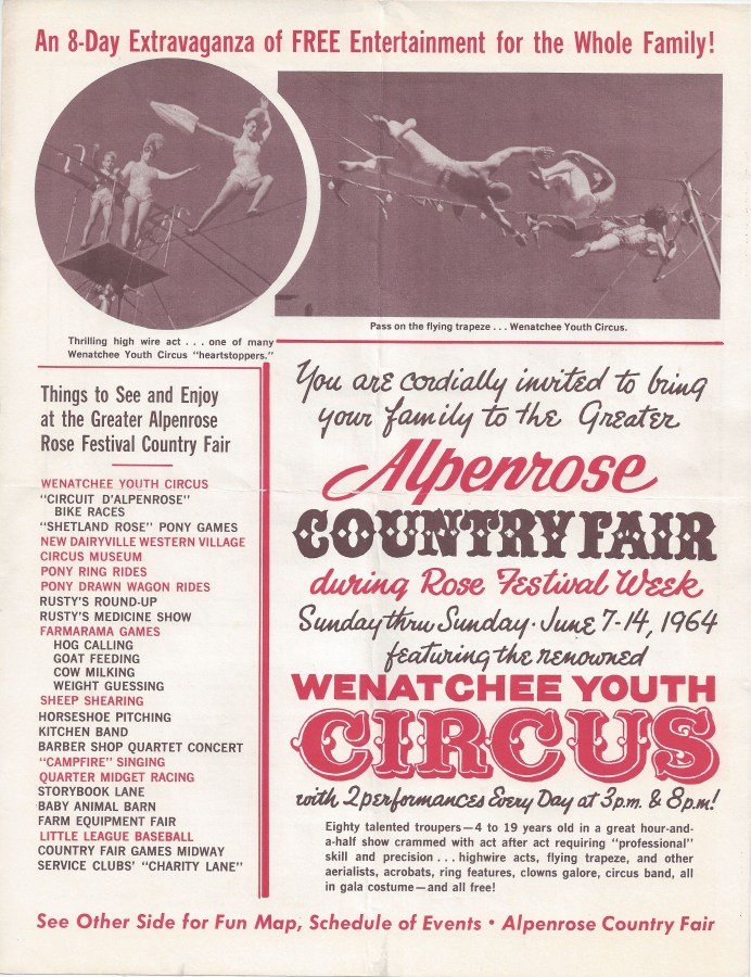 1964 Alpenrose Country Fair - insert page 1