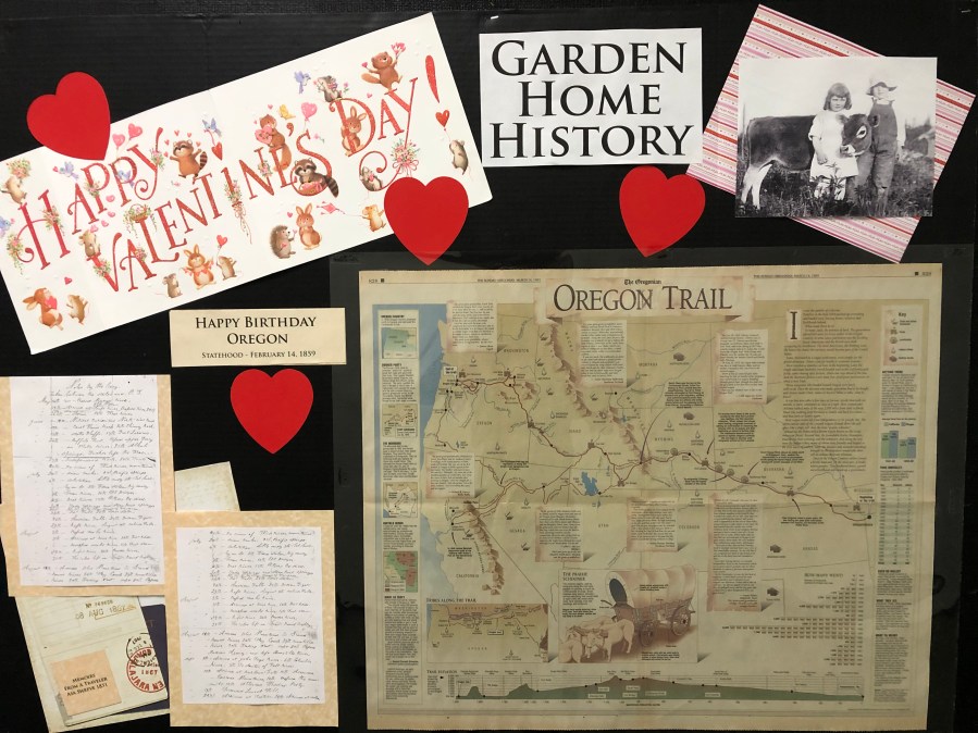 2020-04 GHRC hallway bulletin board display - Oregon Trail