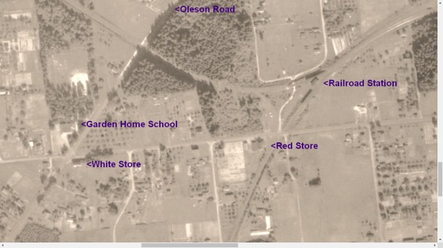 1936 Army Corps of Engineers Aerial Photo - Garden Home Railroad Station detail
