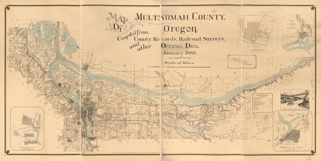 Map of Multnomah County 1889