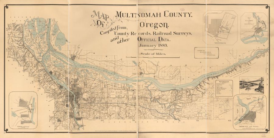 Map of Multnomah County 1889