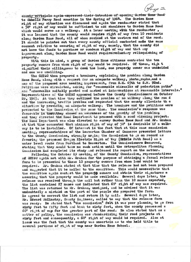 Garden Home Citizens’ Action for Safety Path report pg 2