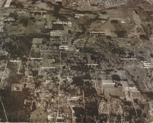 1958 Garden Home aerial photo (from Jacki Wisher) - Annotated