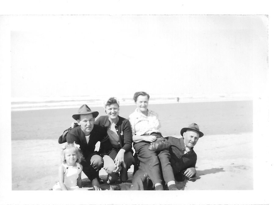 1945 Blosick family - (L to R) Deanne Roshak, Bill and Julie, Mr. and Mrs. Blosick
