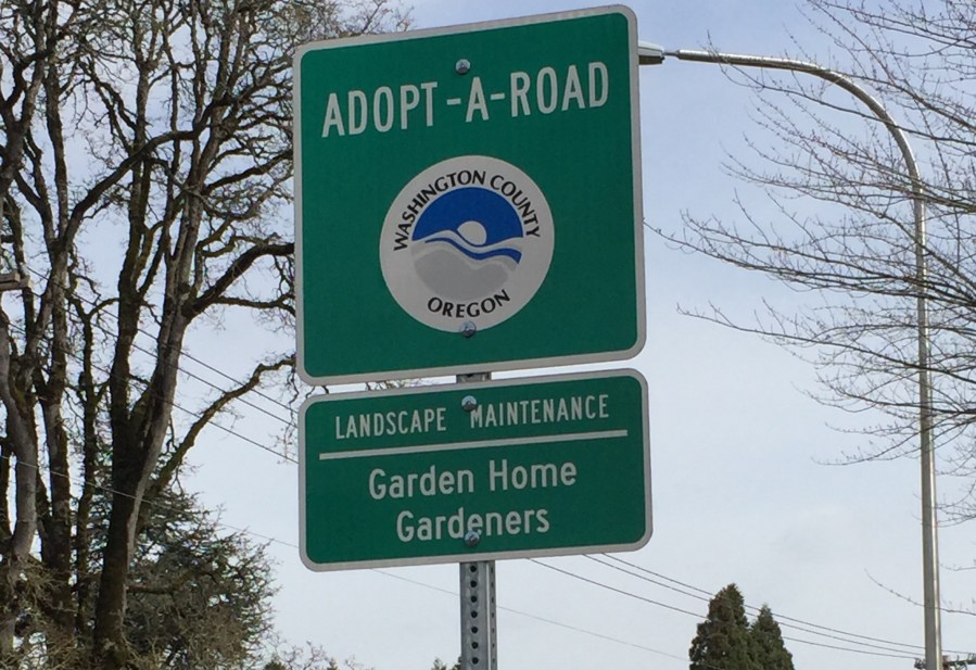 Garden Home Gardeners - Adopt-A-Road sign