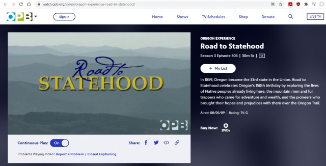 OPB - Road to Statehood