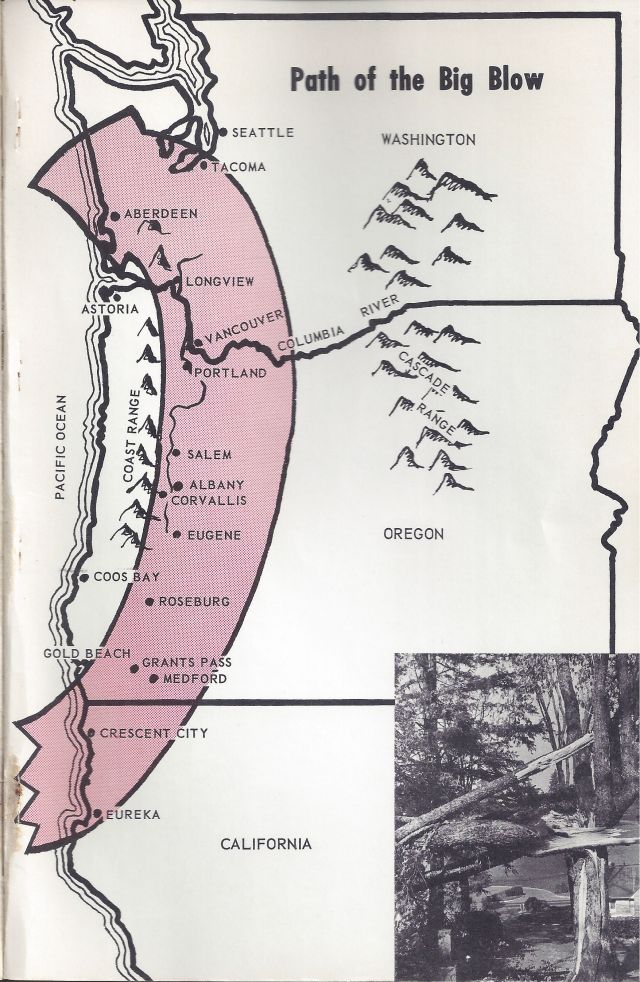 Path of the Big Blow storm 1962